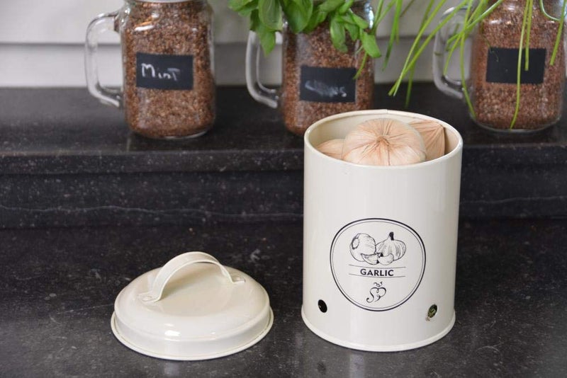Esschert Design Garlic Storage Tin, Metal - Image 2